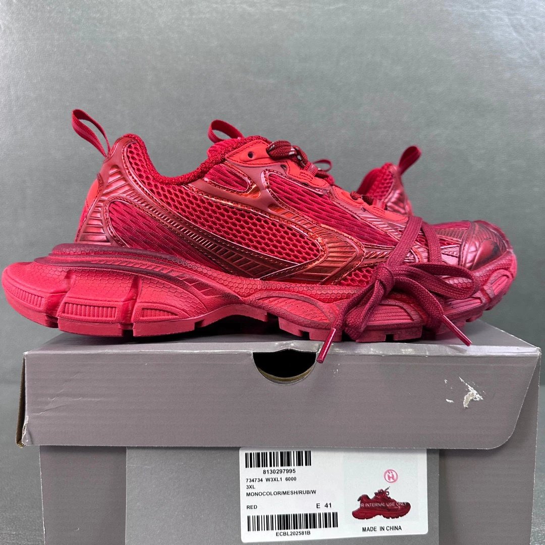 Balenciaga 3XL Chunky Mesh Sneakers Red