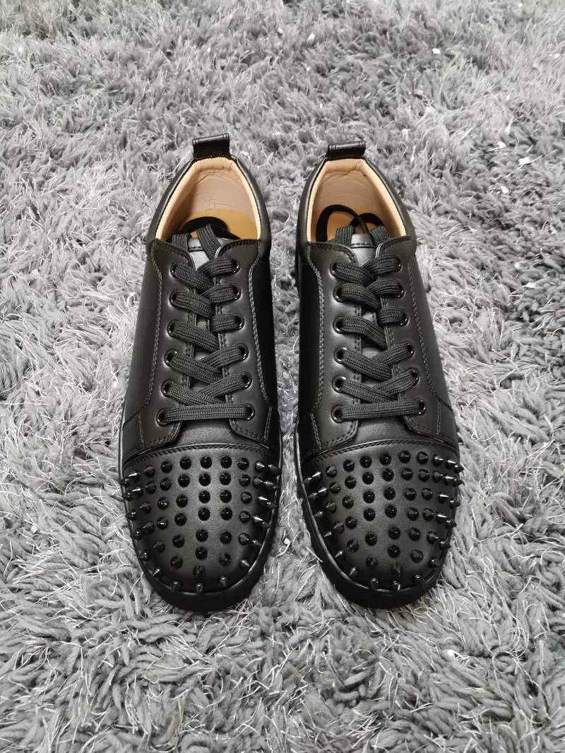 Christian Louboutin Louis Junior Spikes Studded Sneakers Black