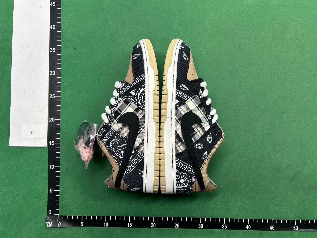 Nike Dunk Low Travis Scott chunky paisley sneakers black and beige
