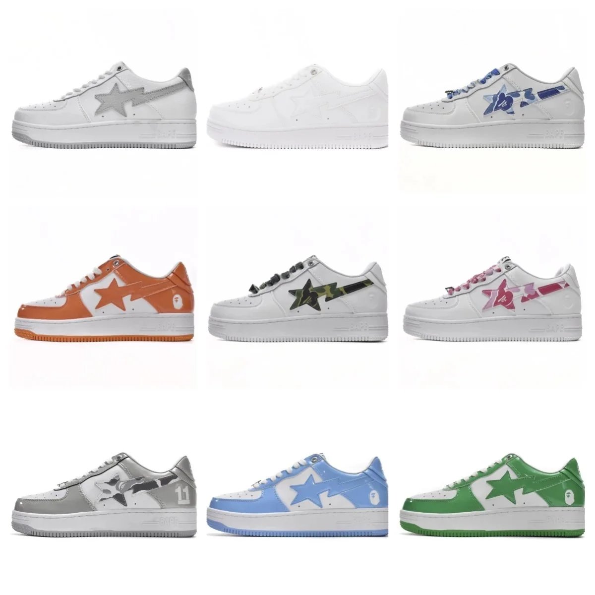 A Bathing Ape BAPE Bapesta Low Top Sneakers Multicolor