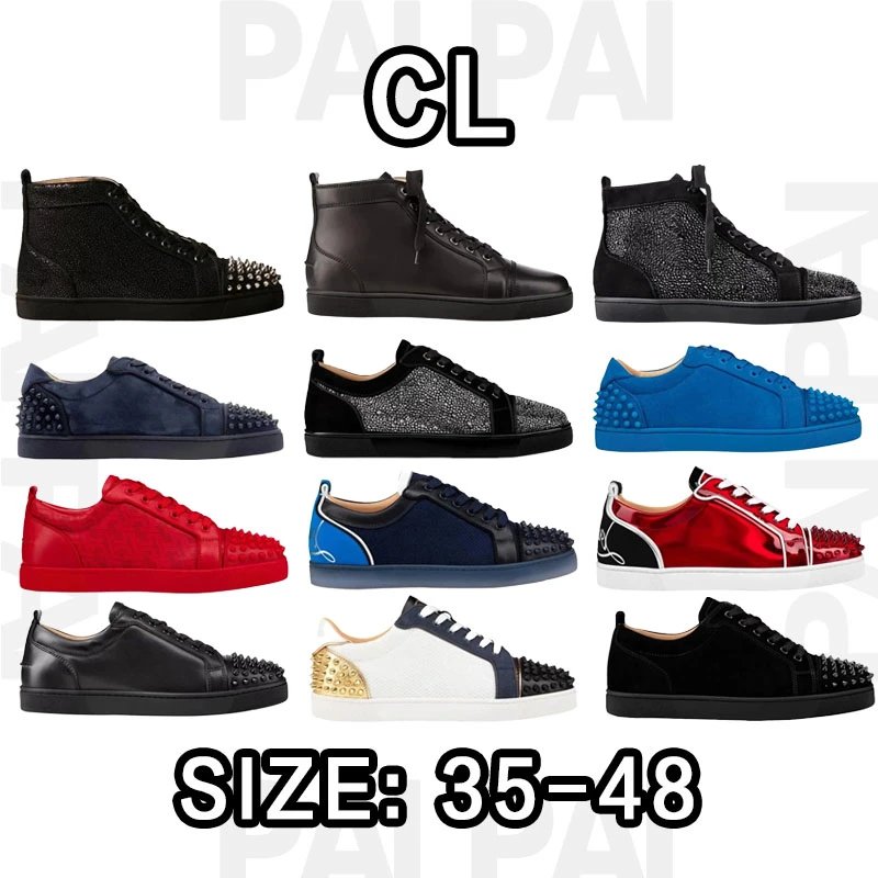 Christian Louboutin CL Louis Junior Spikes Luxury Sneakers Multicolor