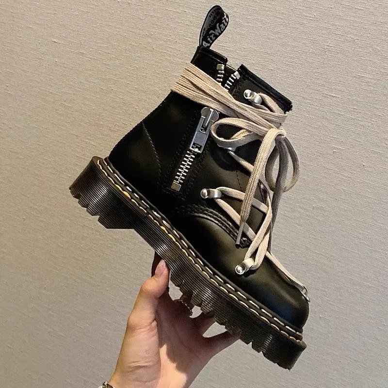 Dr. Martens 1460 Bex Zip Chunky Leather Boots Black